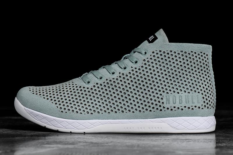 Nobull Mineral Suede Mid Men's Trainers Turquoise | USA X1381Y